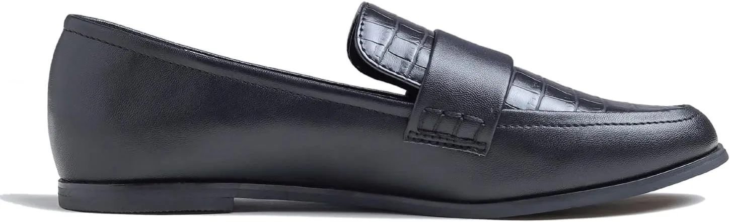 FEVERSOLE Women's Fashion Dress Comfort Low Heel Office Penny Loafer Flats