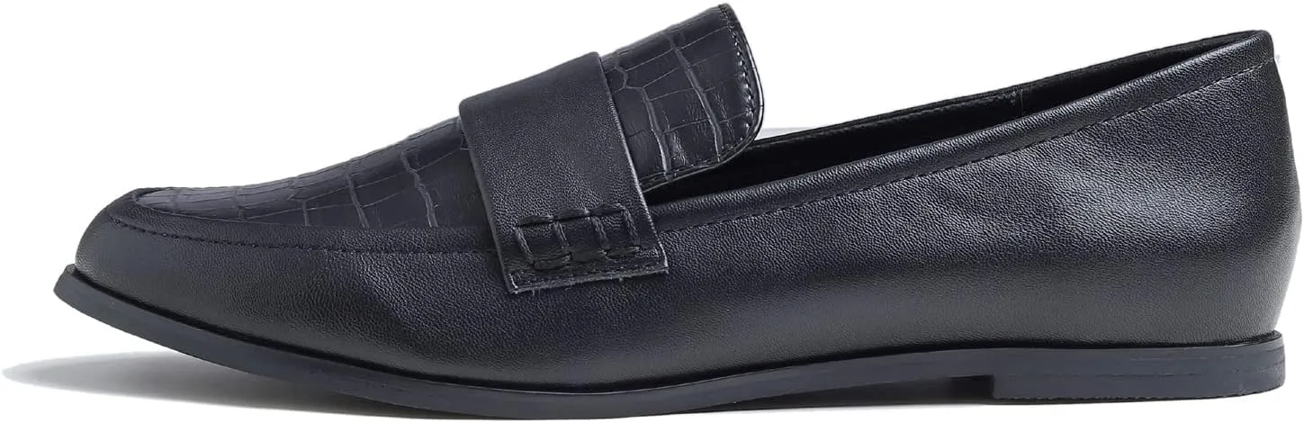 FEVERSOLE Women's Fashion Dress Comfort Low Heel Office Penny Loafer Flats