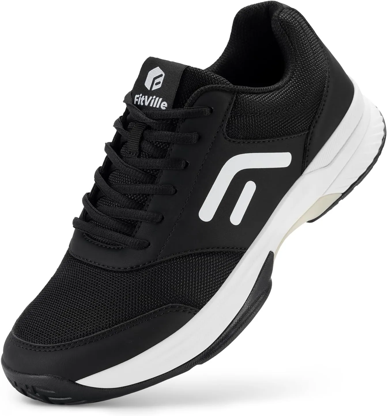 FitVille Wide & Extra Wide Pickleball Shoes Men Tennis Racquetball Squash Shoes for Men All Court with Arch Support-Tennis V3