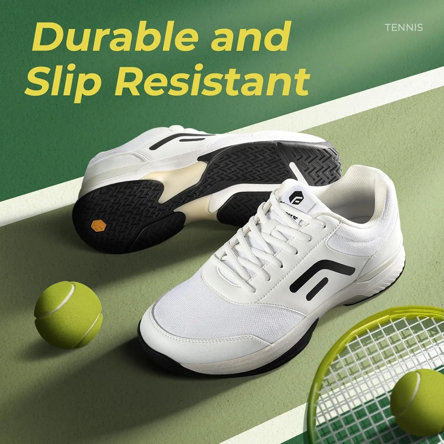 FitVille Wide & Extra Wide Pickleball Shoes Men Tennis Racquetball Squash Shoes for Men All Court with Arch Support-Tennis V3