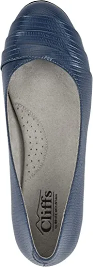 Flat By Cliffs Mountain Slip-On Lizard Weekend sale Ballet Es-print Expiring soon Navy White Clara