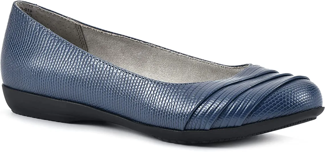 Flat By Cliffs Mountain Slip-On Lizard Weekend sale Ballet Es-print Expiring soon Navy White Clara