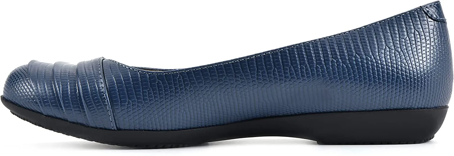 Flat By Cliffs Mountain Slip-On Lizard Weekend sale Ballet Es-print Expiring soon Navy White Clara