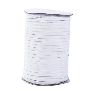 Flat White Spandex 1/4in Elastic 273 yard Spool Wholesale Bulk Elastic Face Mask Supplies