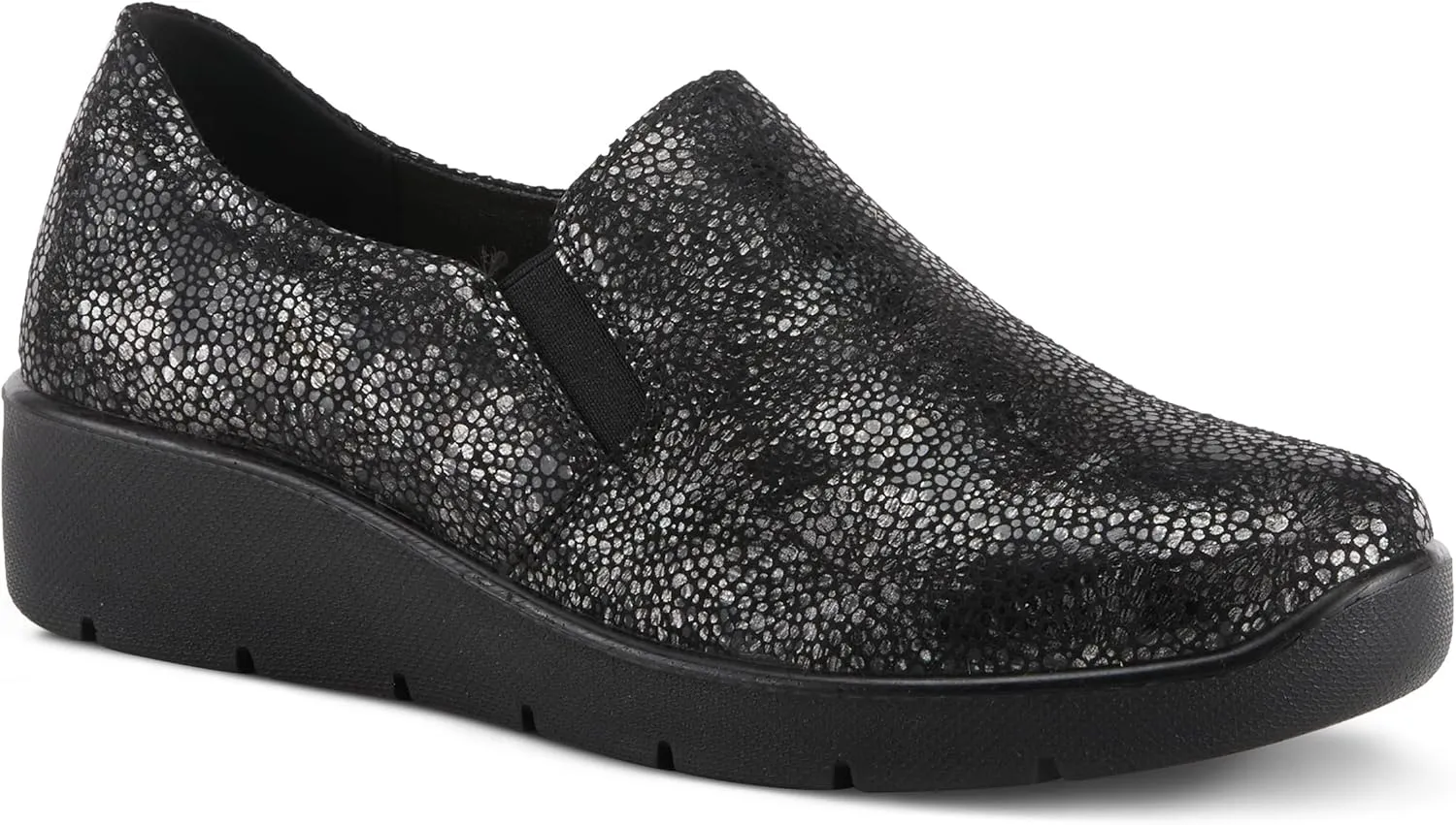 Flexus Spring Step Pellegrini Women's Loafer - Embossed Clogs Platform Loafers for Women - Stretchable Casual Slip On Shoes
