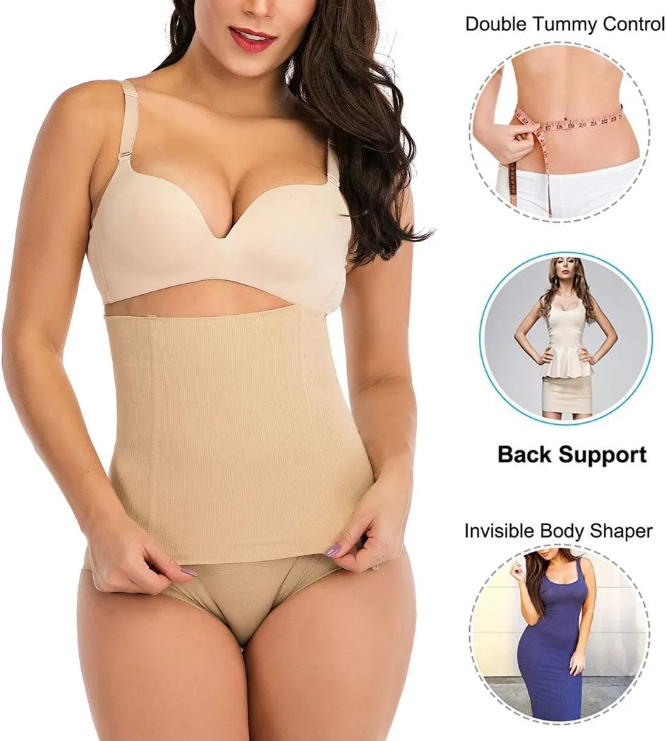 FLORATA Waist Trainer for Women Corset Shapewear Tummy Control Waist Cincher Slim Body Shaper Postpartum Belly Band