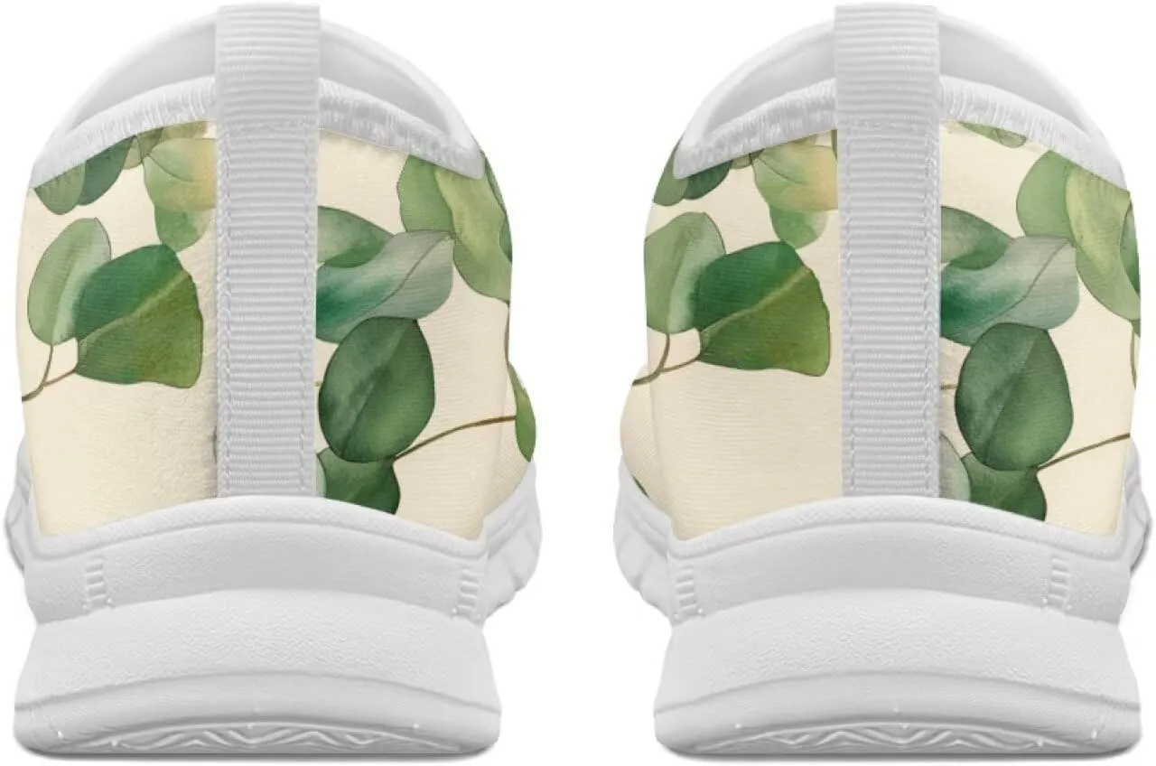 Flower Sneaker for Women Slip On Low Top Casual Breathable Mesh Outdoor Soft Lightweight Walking Sneaker for Women
