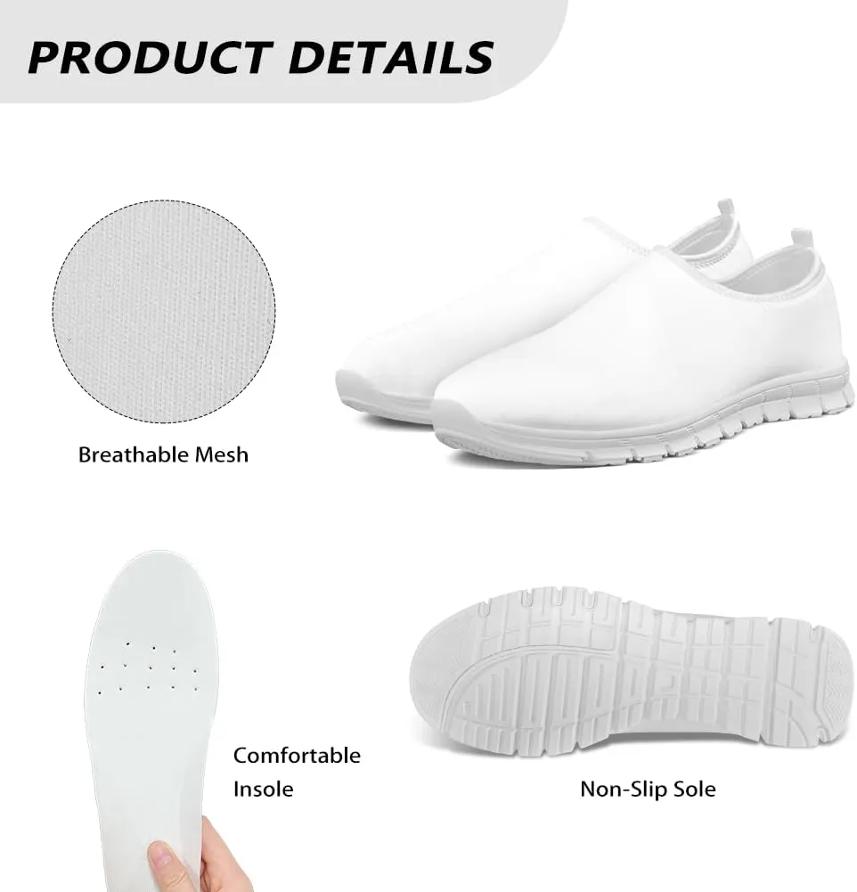 Flower Sneaker for Women Slip On Low Top Casual Breathable Mesh Outdoor Soft Lightweight Walking Sneaker for Women