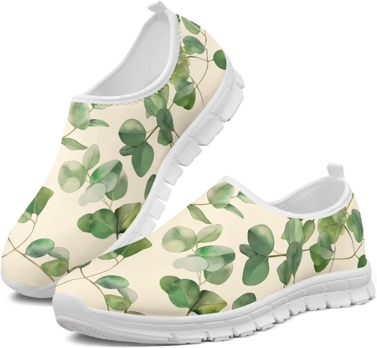 Flower Sneaker for Women Slip On Low Top Casual Breathable Mesh Outdoor Soft Lightweight Walking Sneaker for Women