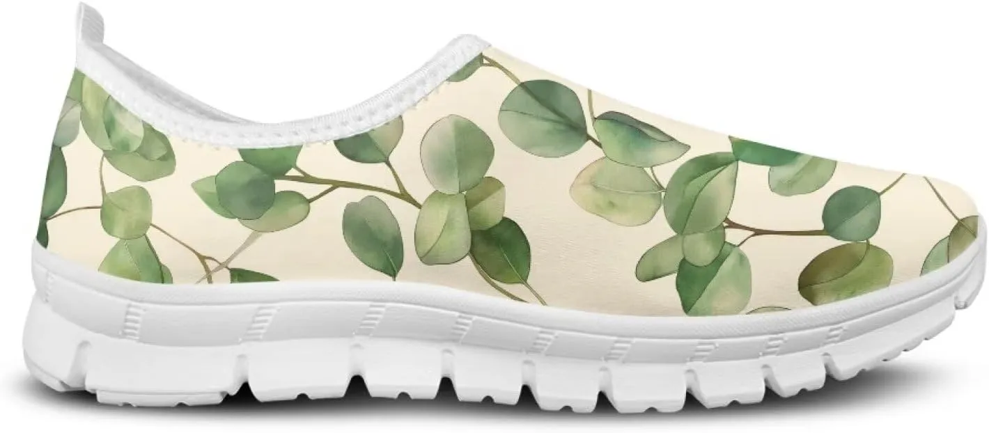 Flower Sneaker for Women Slip On Low Top Casual Breathable Mesh Outdoor Soft Lightweight Walking Sneaker for Women
