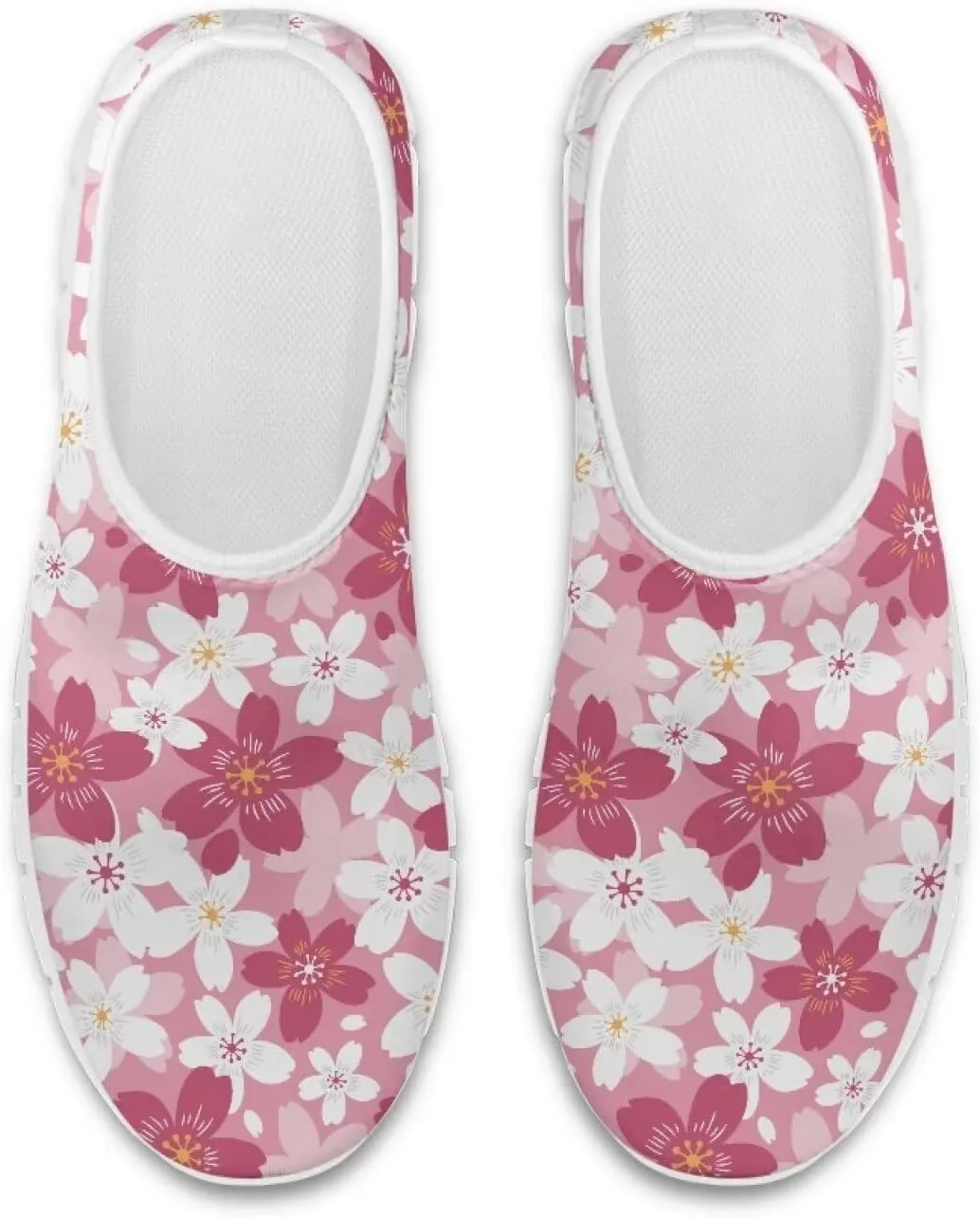 Flower Sneaker for Women Slip On Low Top Casual Breathable Mesh Outdoor Soft Lightweight Walking Sneaker for Women