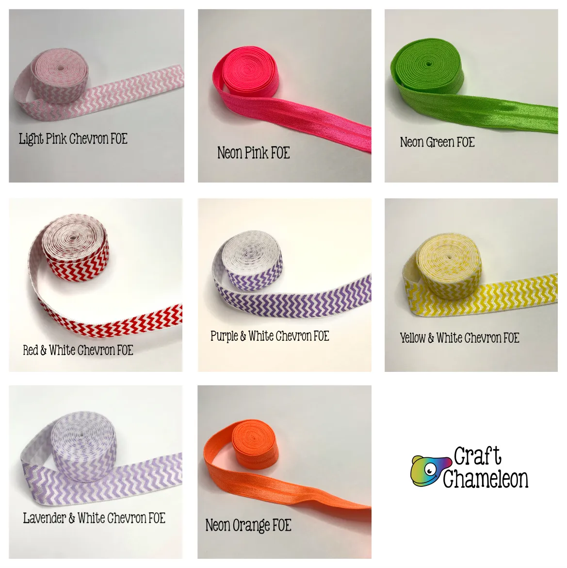 Fold Over Elastic - 5 one yard rolls