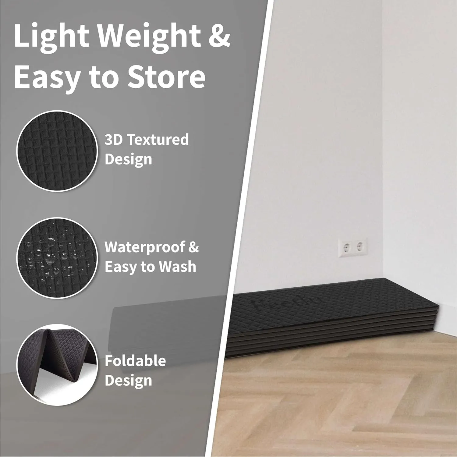 Foldable Wide & Large Yoga Mat – Cushioned, Compact & Easy to Store | 6mm & 8mm Thick | For Home, Gym, Travel, Yoga, Pilates & Floor Exercises