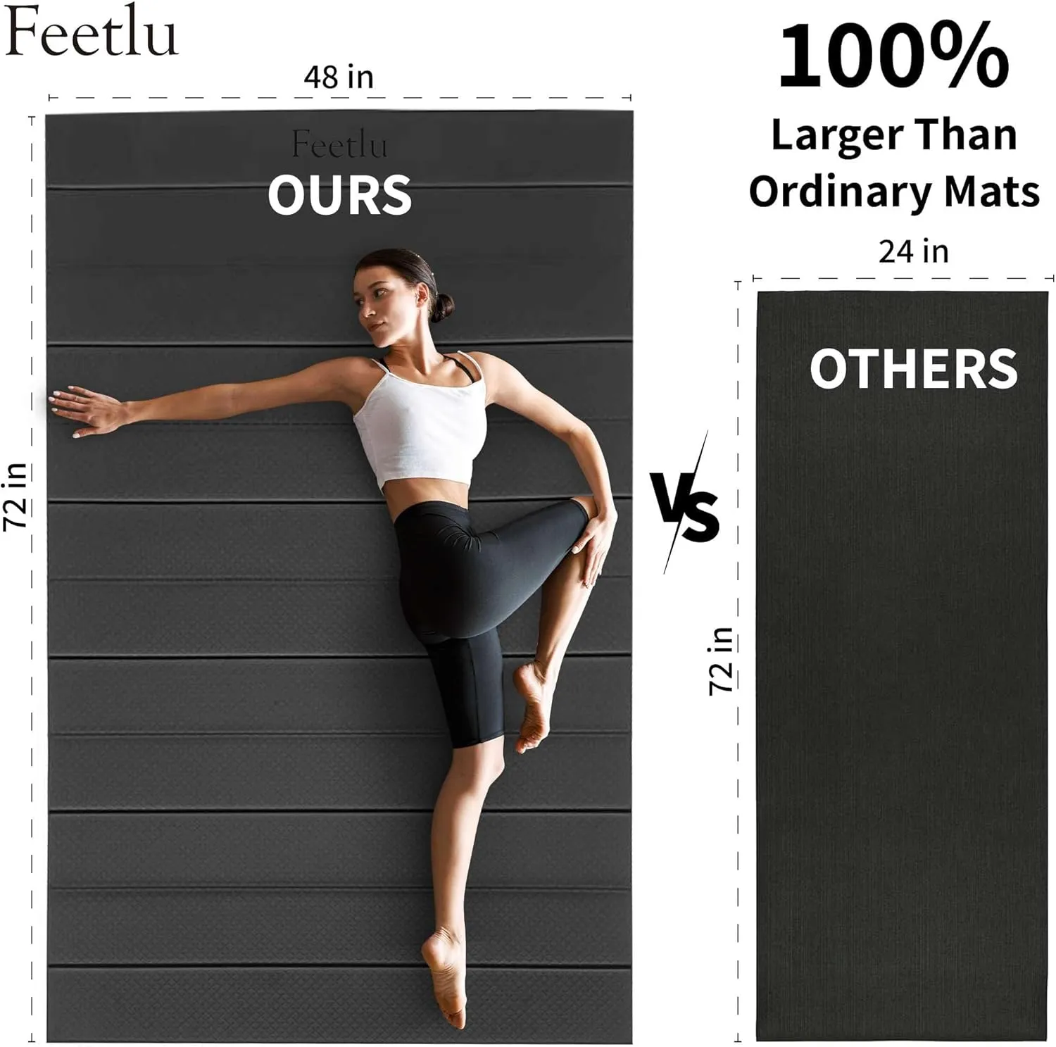 Foldable Wide & Large Yoga Mat – Cushioned, Compact & Easy to Store | 6mm & 8mm Thick | For Home, Gym, Travel, Yoga, Pilates & Floor Exercises