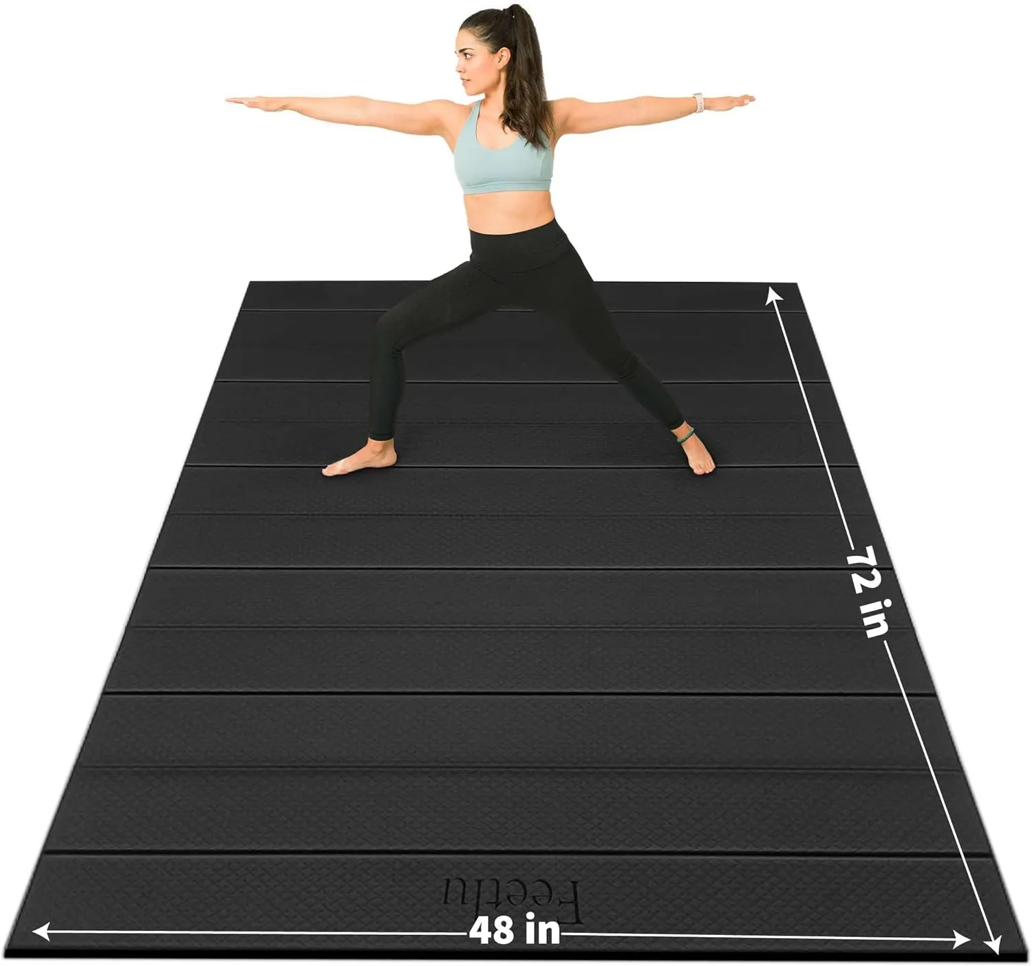 Foldable Wide & Large Yoga Mat – Cushioned, Compact & Easy to Store | 6mm & 8mm Thick | For Home, Gym, Travel, Yoga, Pilates & Floor Exercises