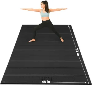 Foldable Wide & Large Yoga Mat – Cushioned, Compact & Easy to Store | 6mm & 8mm Thick | For Home, Gym, Travel, Yoga, Pilates & Floor Exercises
