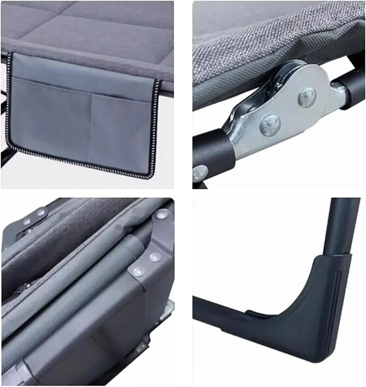 Folding Camping Cot with High Resilience Foam Pillow, Heavy Duty Sleeping Cot with Reinforced Lumbar, Portable Bed for Home Office Nap, Outdoor Travel(180x60x35cm)