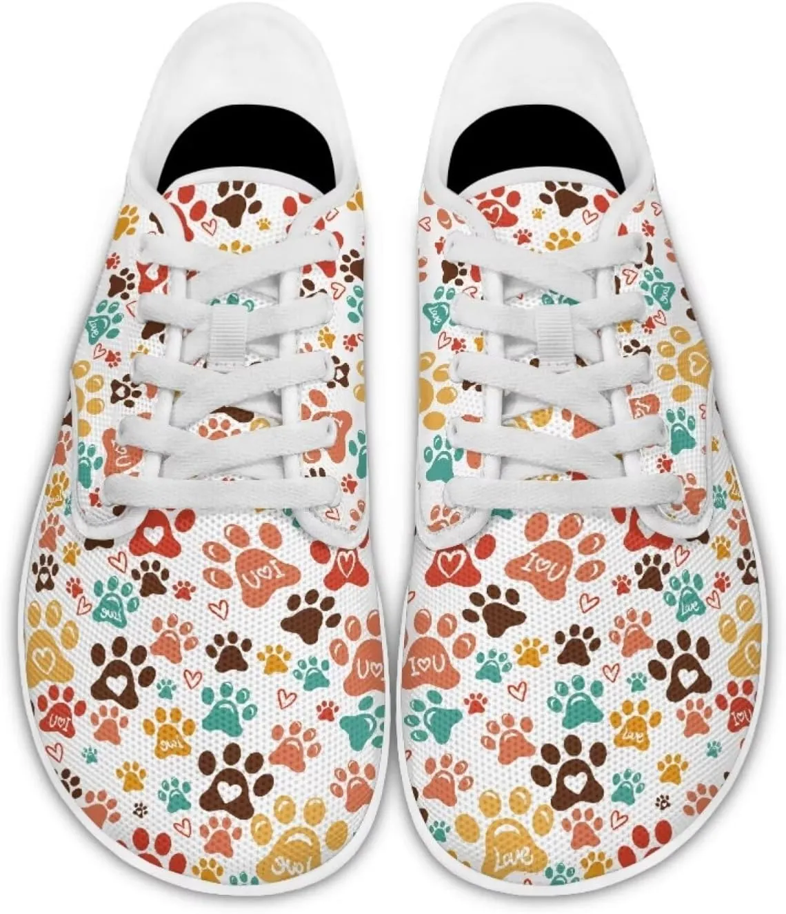 Forchrinse Blue Galaxy Cat Print Women’s Barefoot Shoes Wide Toe Barefoot Cross Trainer Zero Drop Lace Up Walking Running Trail Sneakers
