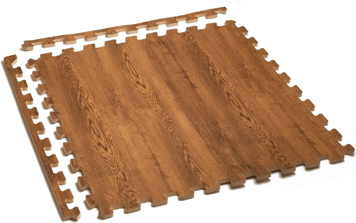 Forest Floor Farmhouse 3/8 Inch Thick Printed Foam Tiles, Premium Wood Grain Interlocking Foam Floor Mats, Anti-Fatigue Flooring – Stylish Flooring Solution