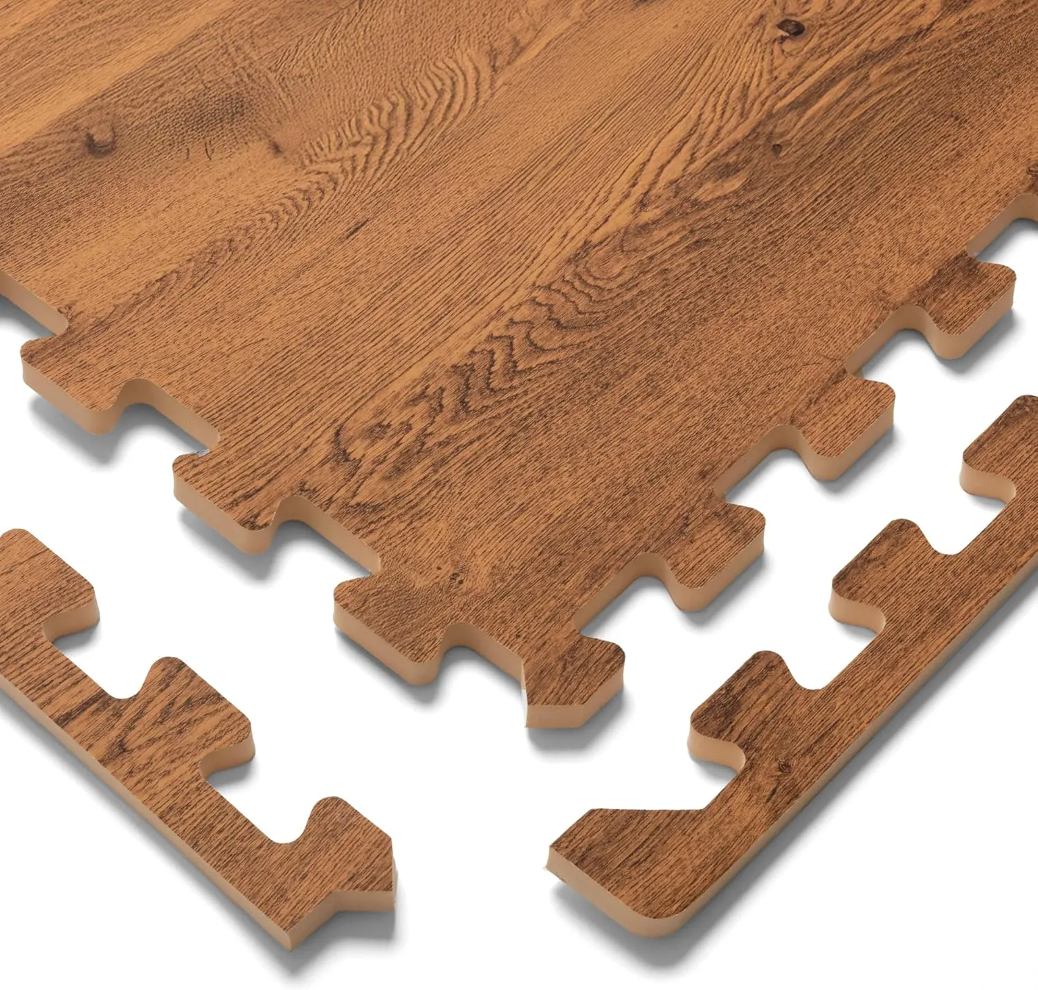 Forest Floor Farmhouse 3/8 Inch Thick Printed Foam Tiles, Premium Wood Grain Interlocking Foam Floor Mats, Anti-Fatigue Flooring – Stylish Flooring Solution