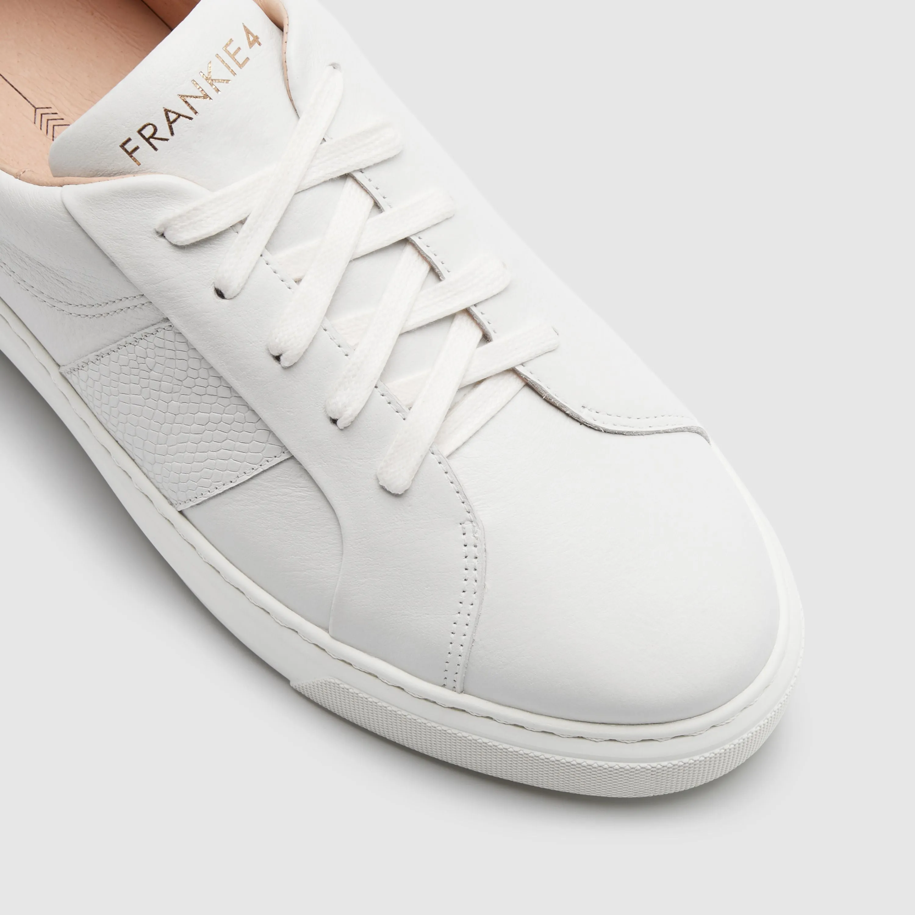 Frankie4 Riley White Tumbled Leather Platform Sneaker