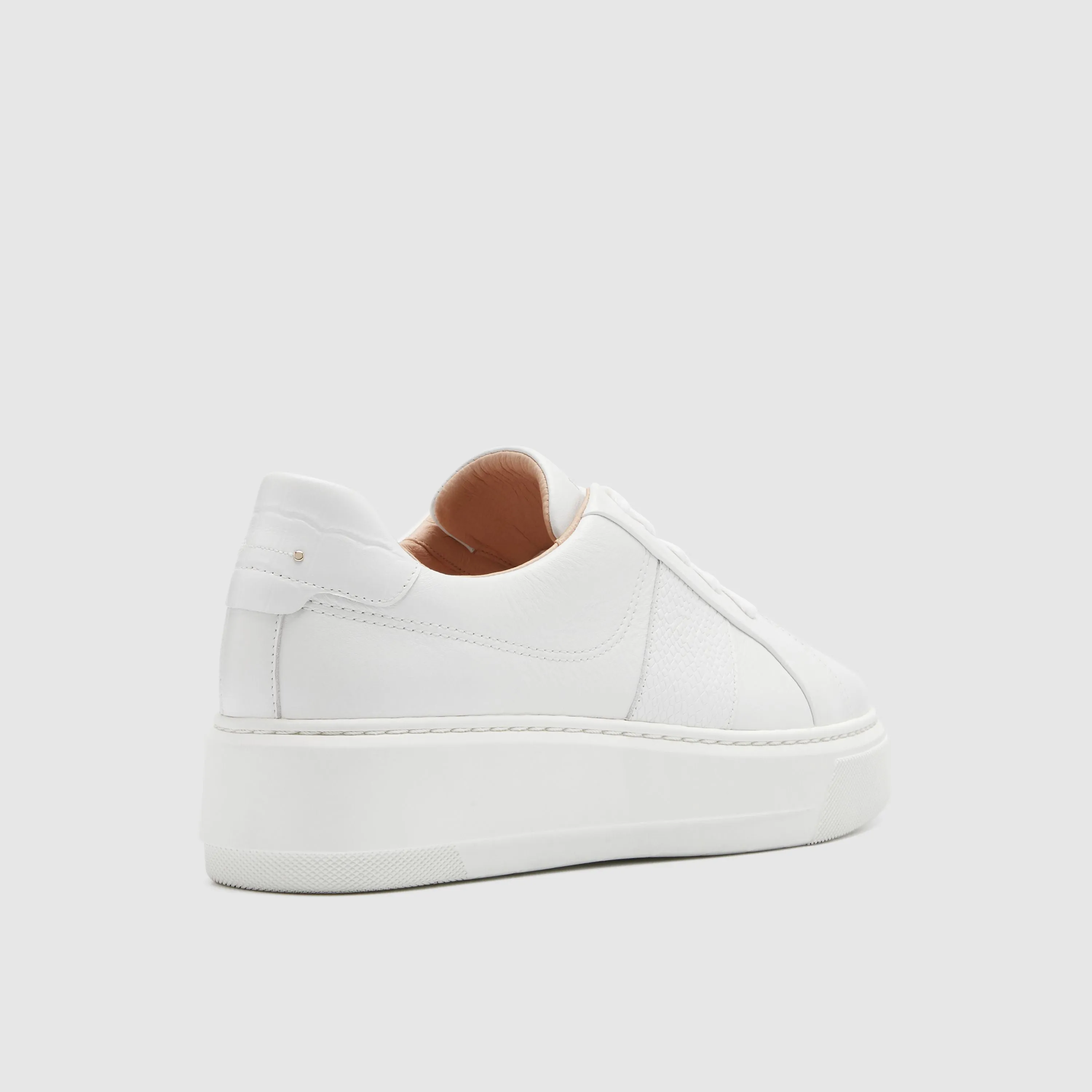 Frankie4 Riley White Tumbled Leather Platform Sneaker