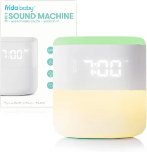Frida Baby 3-in-1 Alarm Clock   Sound Machine   Nightlight | Wake Up Light Sunrise Alarm Clock, White Noise Soother, Sleep Trainer, Nursery   Toddler   Kids Bedroom (Bluetooth)