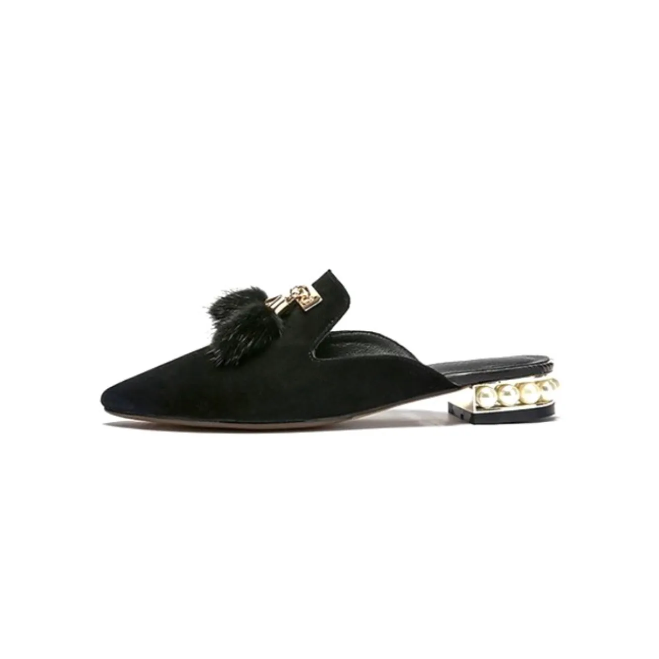 Fur Tassel Suede Mules - 3 Colors