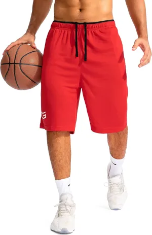 G Gradual Men's Basketball Shorts with Zipper Pockets Lightweight Quick Dry 11" Long Shorts for Men Athletic Gym