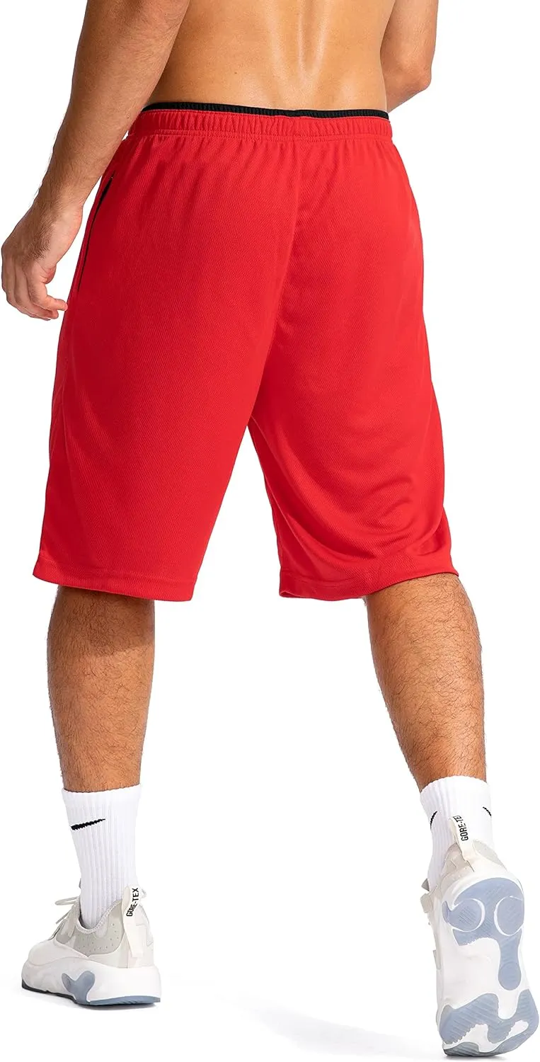 G Gradual Men's Basketball Shorts with Zipper Pockets Lightweight Quick Dry 11" Long Shorts for Men Athletic Gym