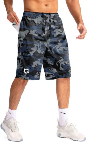 G Gradual Men's Basketball Shorts with Zipper Pockets Lightweight Quick Dry 11" Long Shorts for Men Athletic Gym