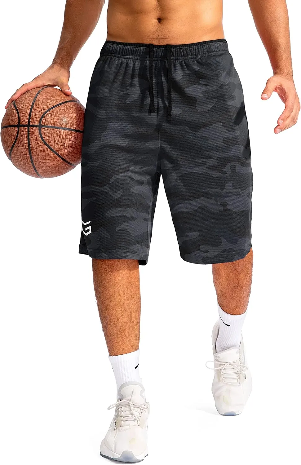 G Gradual Men's Basketball Shorts with Zipper Pockets Lightweight Quick Dry 11" Long Shorts for Men Athletic Gym