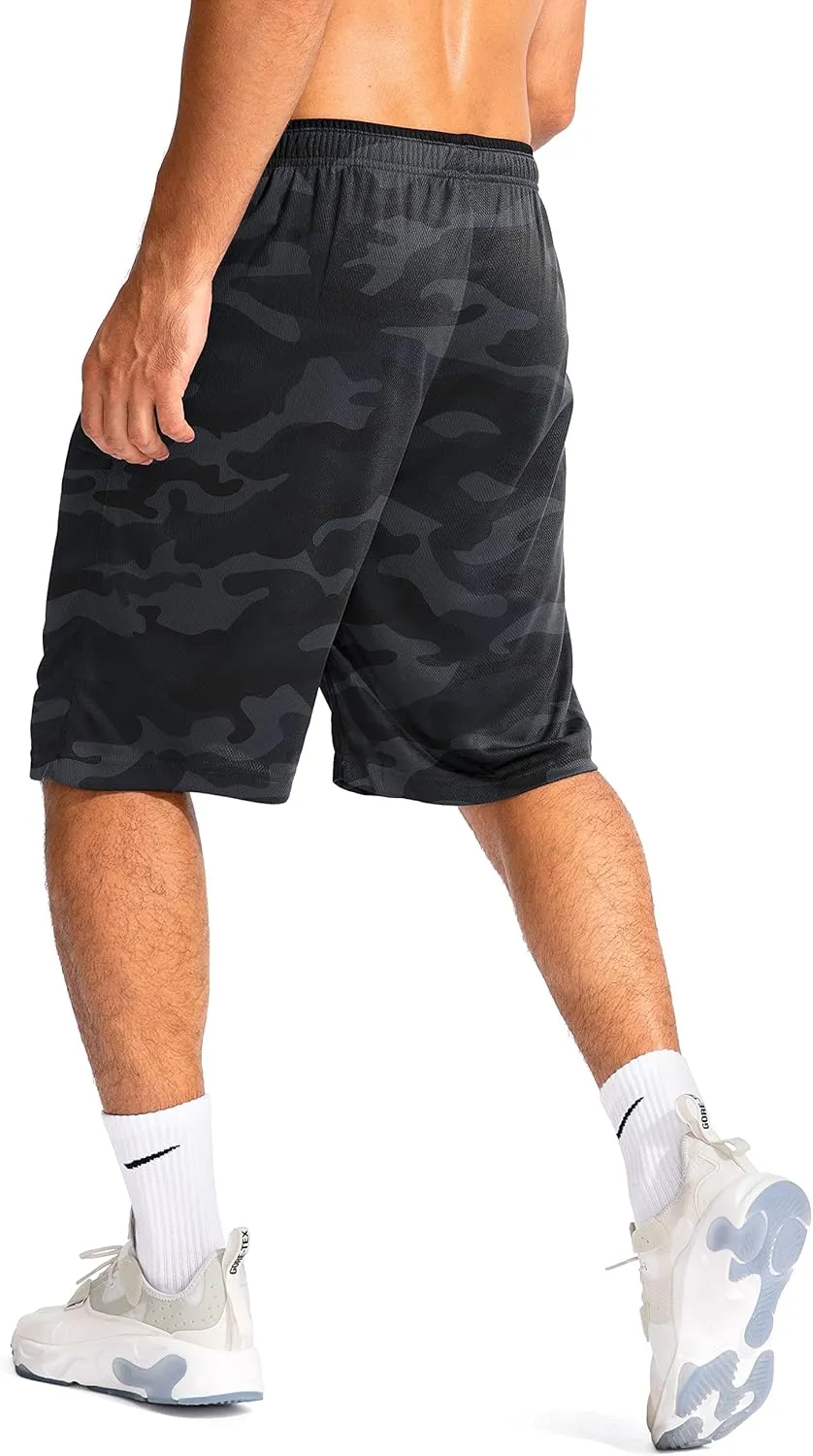 G Gradual Men's Basketball Shorts with Zipper Pockets Lightweight Quick Dry 11" Long Shorts for Men Athletic Gym