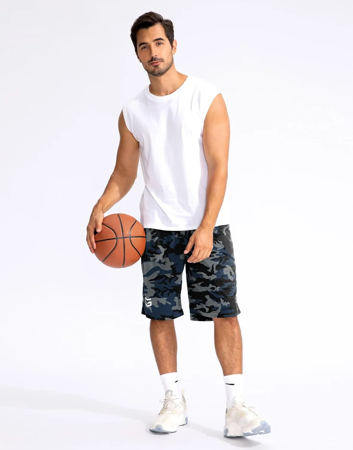 G Gradual Men's Basketball Shorts with Zipper Pockets Lightweight Quick Dry 11" Long Shorts for Men Athletic Gym