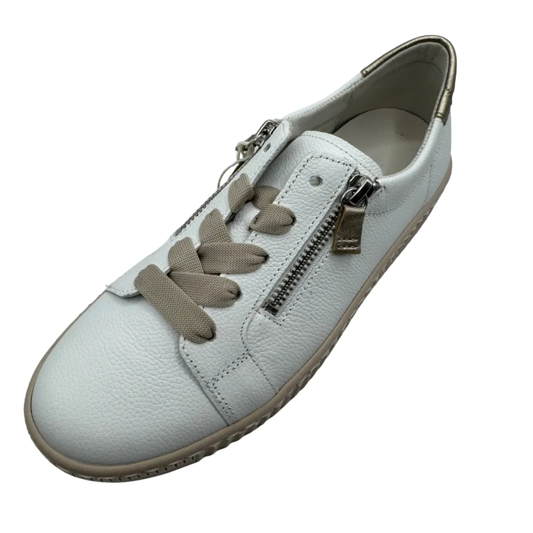 Gabor White Trainers with Taupe Sole