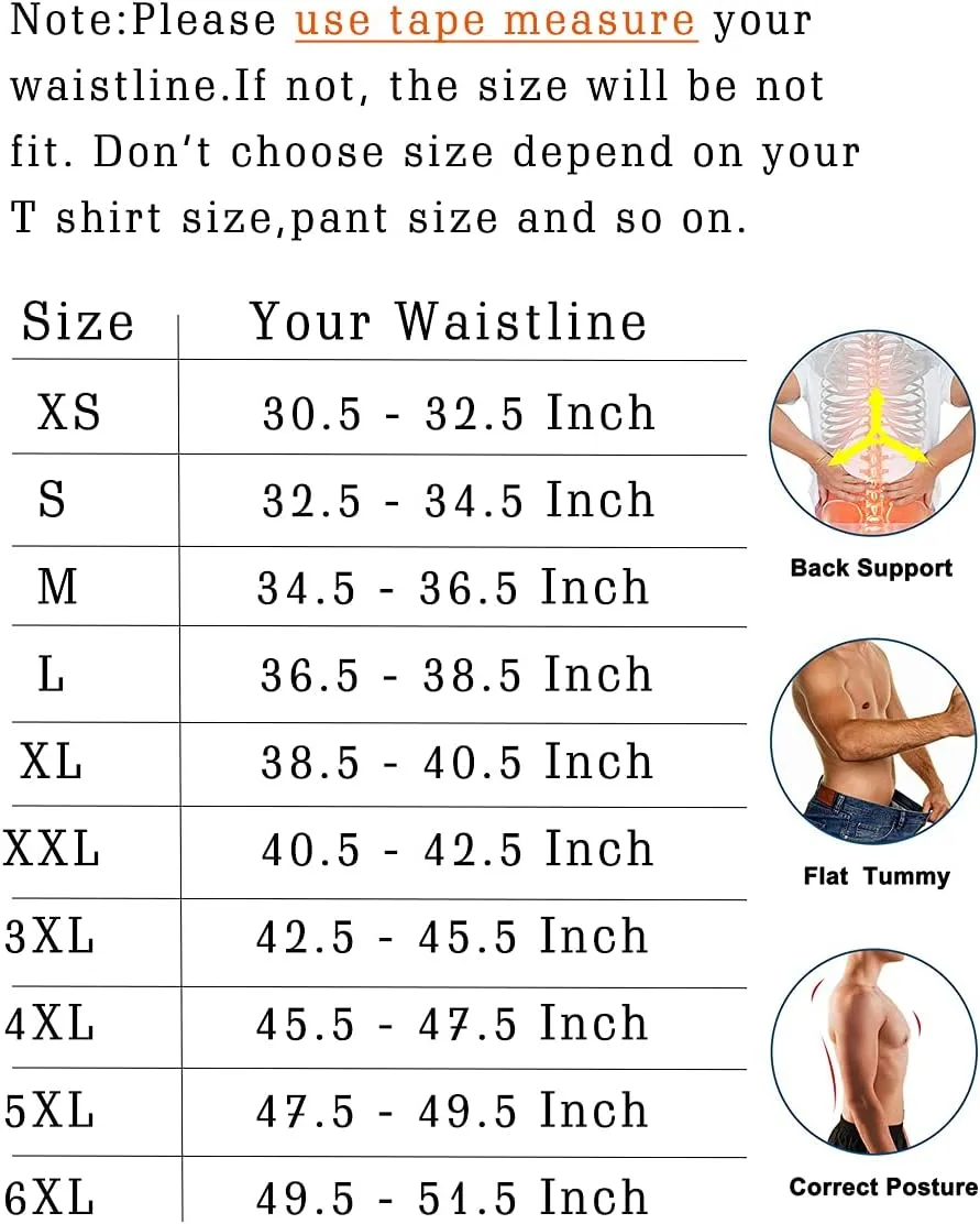 GainKee 100% Latex Men Waist Trainer Corsets With Steel Bone Sweat Belt Sauna Suit For Fitness Body Shaper