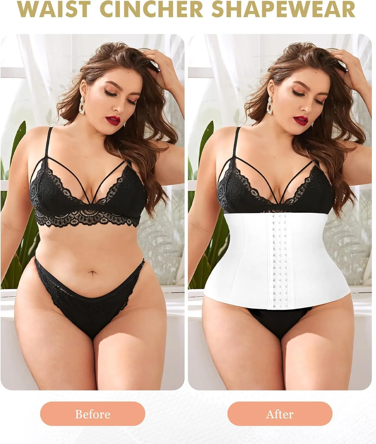 Ganado Waist Trainer for Women Corset Shapewear Tummy Control Waist Cincher Underbust Postpartum Girdle Body Shaper