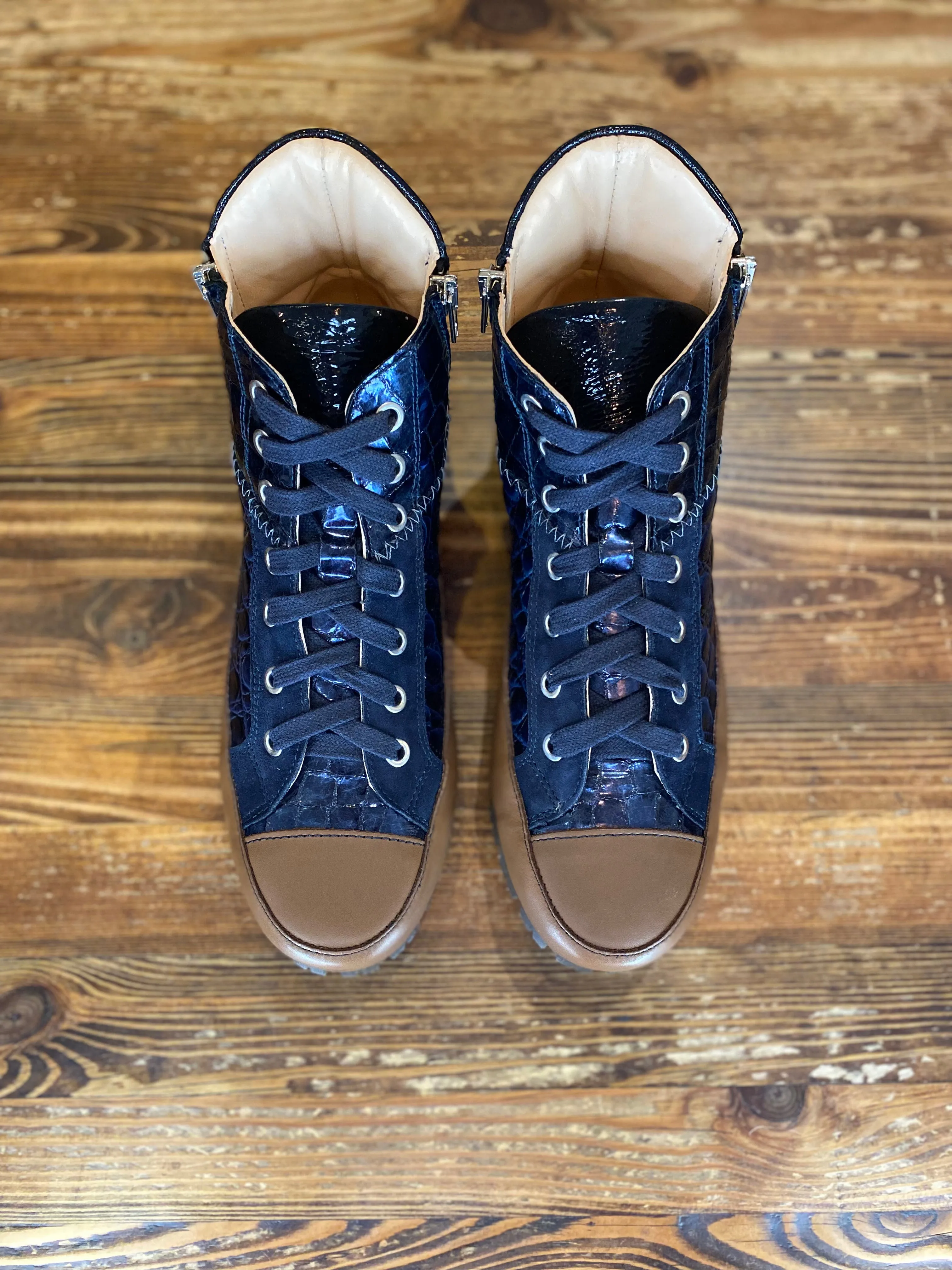 Giana Patchwork Sneaker Boot - Pascal Blu