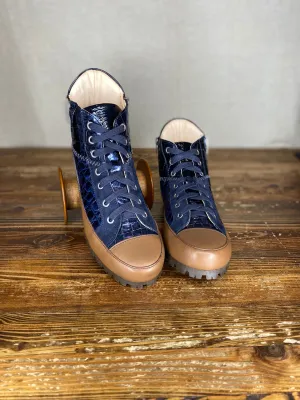 Giana Patchwork Sneaker Boot - Pascal Blu