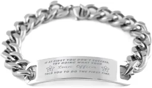 GIFTVILLE & SURPRISE Loan Officer Bracelet, If at first you don't succeed, try doing what your athletic trainer told you to do the first time., Cuban Link Chain Necklace, Loan Officer Gifts