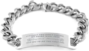 GIFTVILLE & SURPRISE Logistics Manager Bracelet, If at first you don't succeed, try doing what your athletic trainer told you to do the first time., Cuban Link Chain Necklace, Logistics Manager Gifts