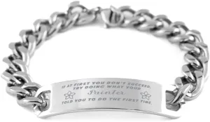 GIFTVILLE & SURPRISE Painter Bracelet, If at first you don't succeed, try doing what your athletic trainer told you to do the first time., Cuban Link Chain Necklace, Painter Gifts