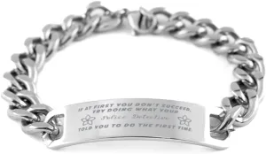 GIFTVILLE & SURPRISE Police Detective Bracelet, If at first you don't succeed, try doing what your athletic trainer told you to do the first time., Cuban Link Chain Necklace, Police Detective Gifts