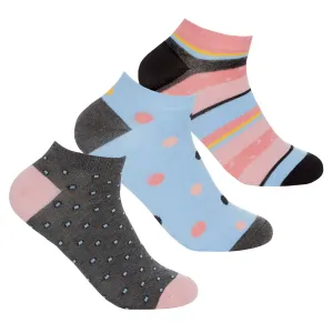 Girls Polka Dot Bamboo Trainer Socks 3 Pairs