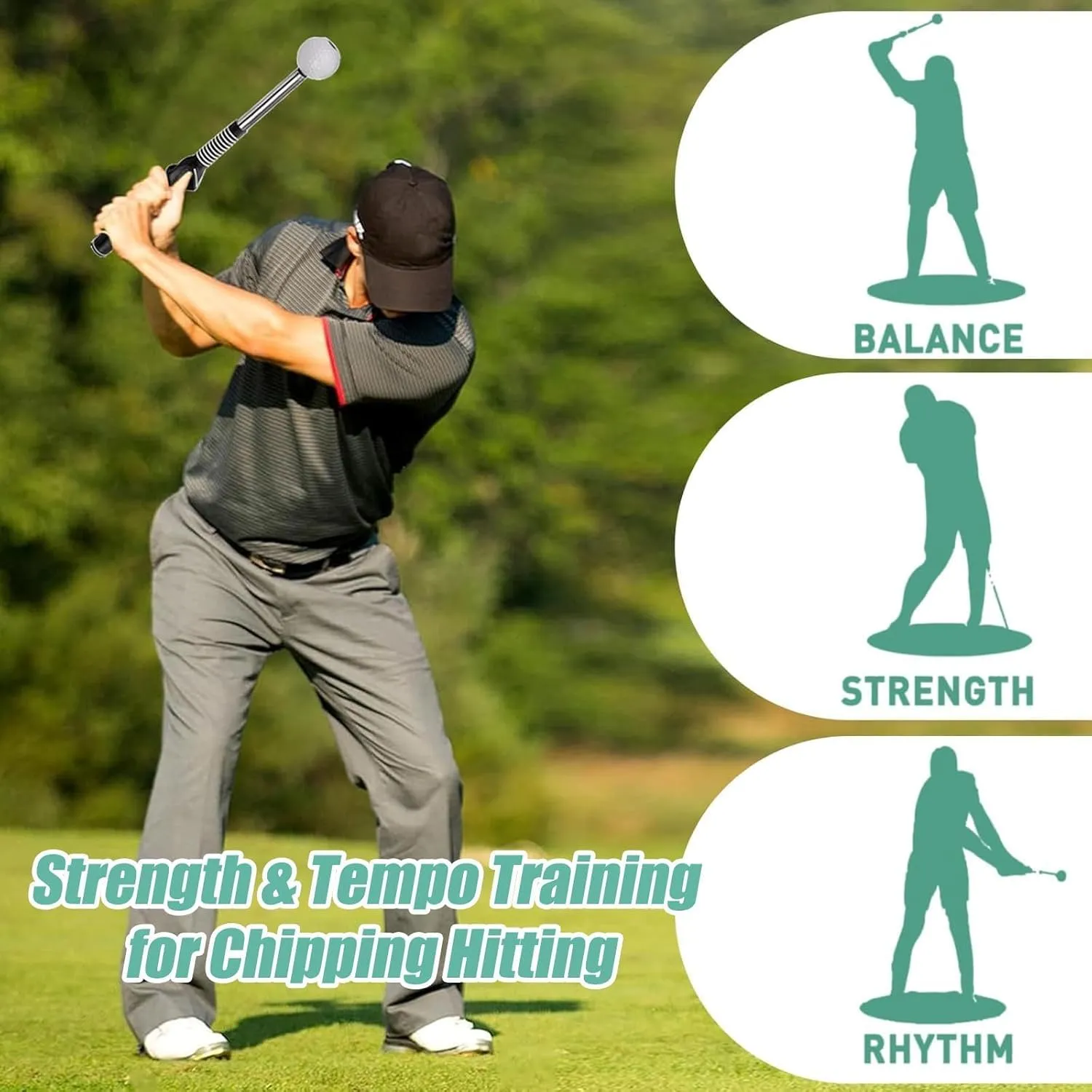 Gloryboom Golf, Telescopic Club, Retractable Golf Swing Training Aid, Golf Grip Trainer with Click Feedback, Portable Swing Trainer, for Right-Handed and Left-Handed Golfers for Beginners
