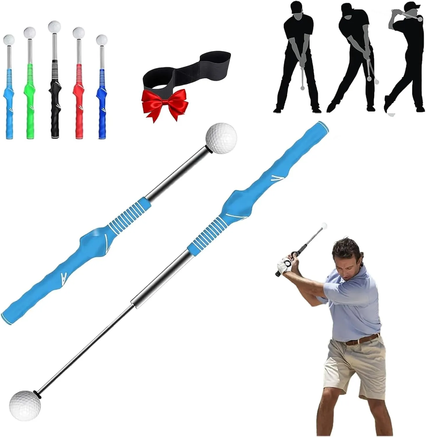 Gloryboom Golf, Telescopic Club, Retractable Golf Swing Training Aid, Golf Grip Trainer with Click Feedback, Portable Swing Trainer, for Right-Handed and Left-Handed Golfers for Beginners
