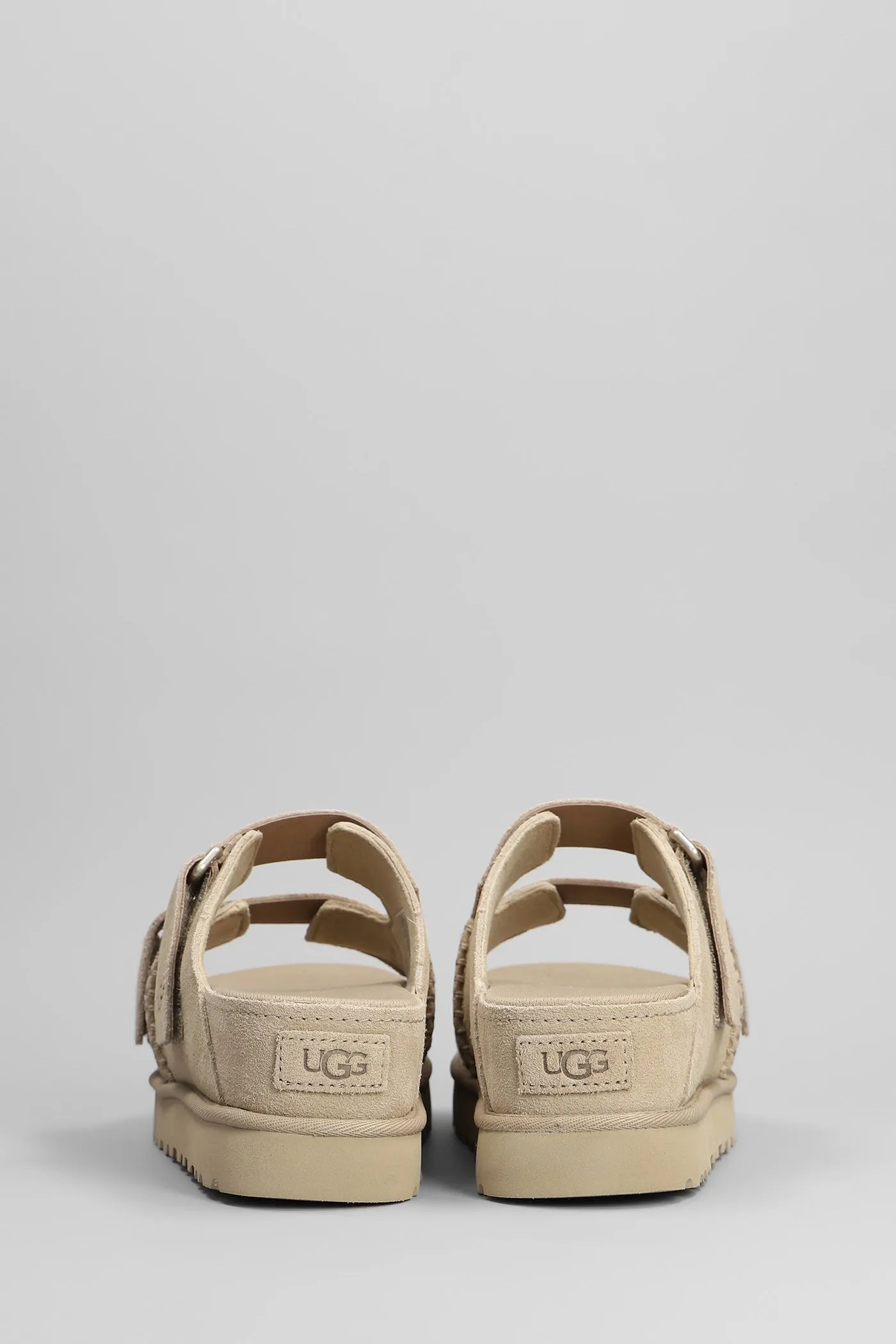 Goldenstar Hi Slipper-Mule in beige suede
