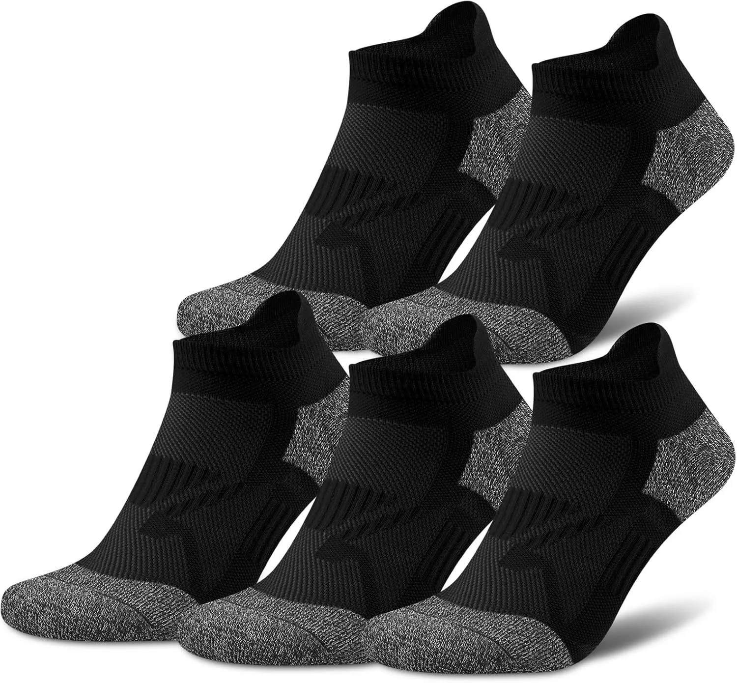Gonii Compression Athletic Socks Cushioned Anti-Blister Comfort Fit Ankle Socks 5-6 Pairs