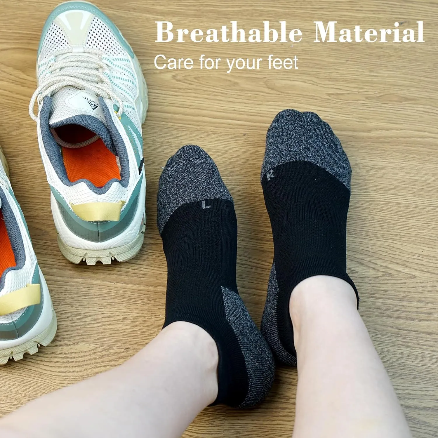 Gonii Compression Athletic Socks Cushioned Anti-Blister Comfort Fit Ankle Socks 5-6 Pairs
