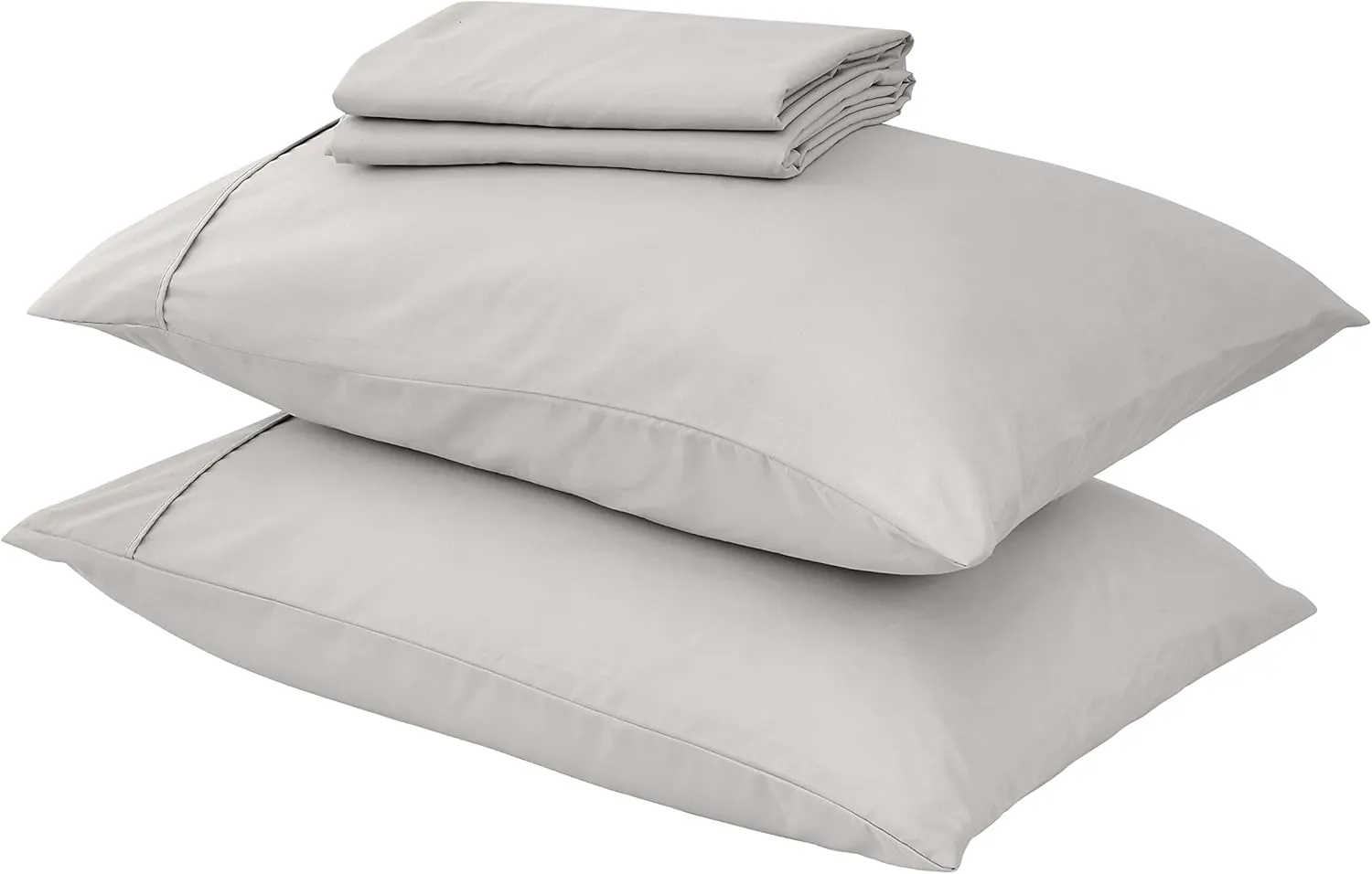 Great Bay Home 3-Piece Twin Gray Microfiber Sheet Set | Ultra-Soft, Brushed Bedding Sheets & Pillowcases - Wrinkle & Fade Resistant, All-Season Bed Sheets for Bed (Twin, Gray)